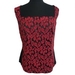 Lane Bryant Red Black Side Zipper Stretch Sz 16